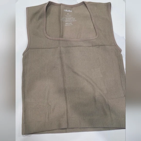 Women's Ribbed Tank Top - Tan - Picture 4 of 4
